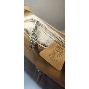 Vintage Gucci micro GG canvas and tan leather crossbody shoulder bag